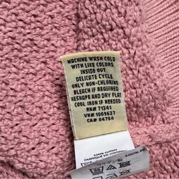 LL Bean Basketweave Sweater Boatneck Pink - Picture 6 of 6